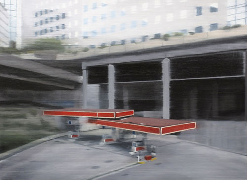 Fuel station in city