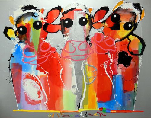 Drie Hollandse koeien