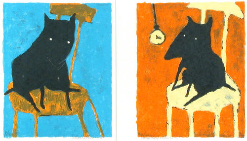 Dog oker/blauw