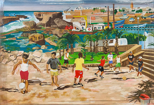 Voetbal aan strand Rabat