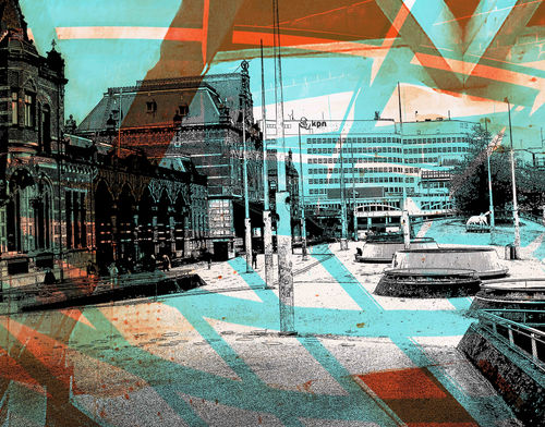 Op het Stationsplein Groningen