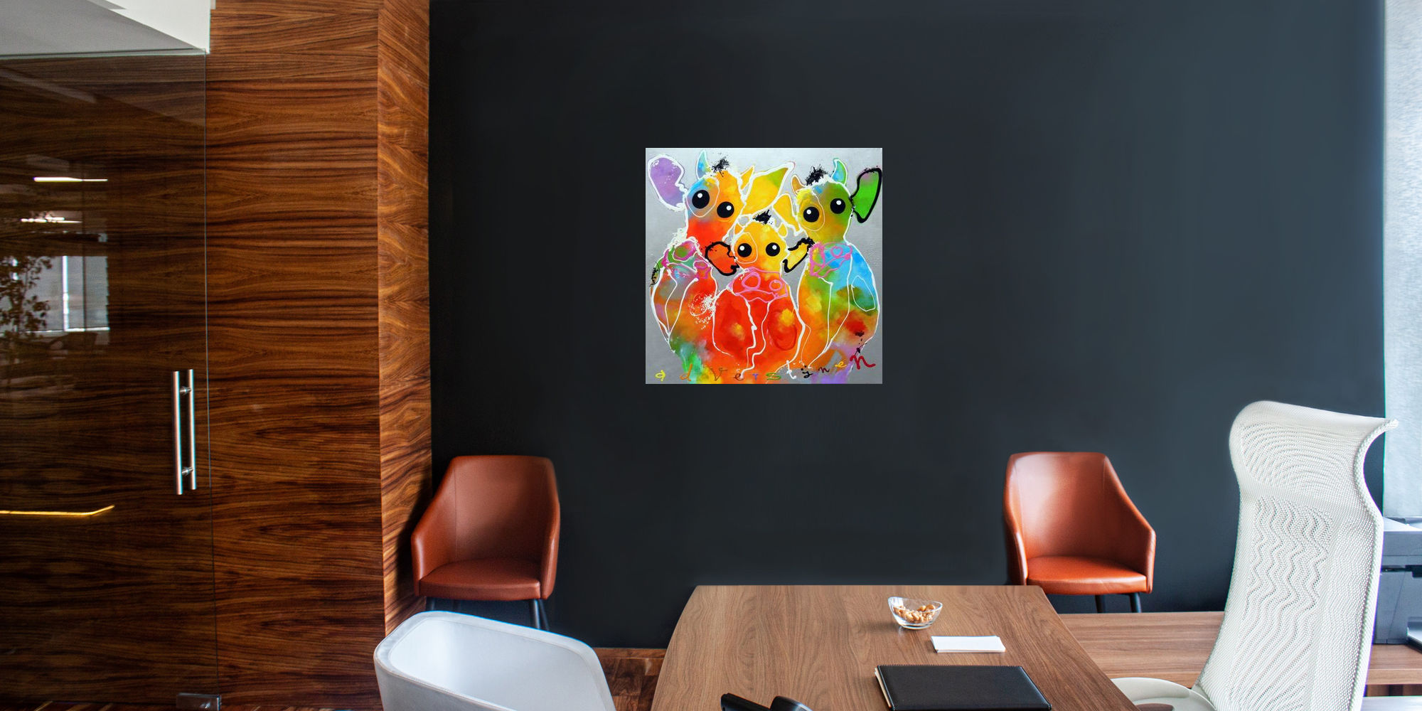 Drie opgewekte koeien